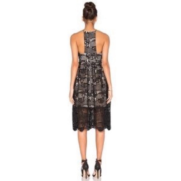 Elliatt Lace Cut Out cocktail midi dress Black nude NWT XS - Picture 3 of 8